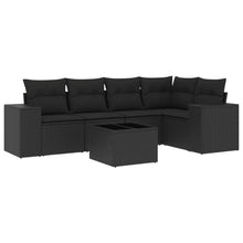 6-Delige Loungeset Met Kussens Poly Rattan Zwart