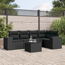 6-Delige Loungeset Met Kussens Poly Rattan Zwart