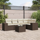 Loungeset 6-delig poly rattan bruin