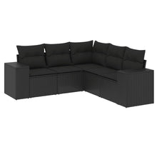 5-Delige Loungeset Met Kussens Poly Rattan Zwart