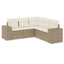 5-Delige Loungeset Met Kussens Poly Rattan Beige