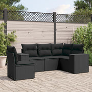 Loungeset 5-delig poly rattan zwart