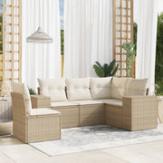 Loungeset 5-delig poly rattan beige