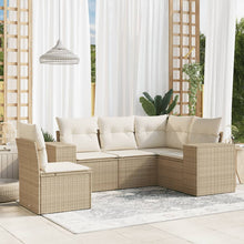 5-Delige Loungeset Met Kussens Poly Rattan Beige