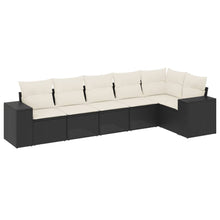 6-Delige Loungeset Met Kussens Poly Rattan Zwart