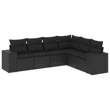 6-Delige Loungeset Met Kussens Poly Rattan Zwart