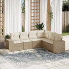 Loungeset 6-delig poly rattan beige