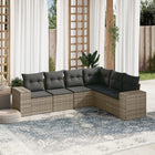 Loungeset 6-delig poly rattan grijs
