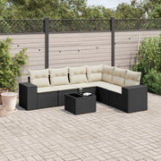 Loungeset 7-delig poly rattan zwart
