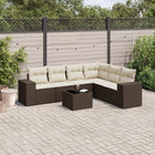 Loungeset 7-delig poly rattan bruin