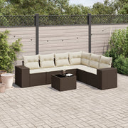 Loungeset 7-delig poly rattan bruin