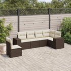 Loungeset 6-delig poly rattan bruin