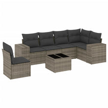 7-Delige Loungeset Met Kussens Poly Rattan Grijs