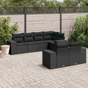 Loungeset 7-delig poly rattan zwart