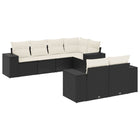 7-Delige Loungeset Met Kussens Poly Rattan Zwart