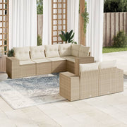 Loungeset 7-delig poly rattan beige