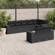 Loungeset 8-delig poly rattan zwart