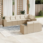 Loungeset 8-delig poly rattan beige