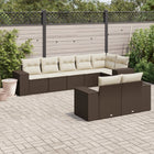 Loungeset poly rattan bruin 8-delig