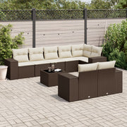 Loungeset 9-delig poly rattan bruin