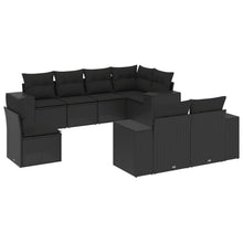 8-Delige Loungeset Met Kussens Poly Rattan Zwart