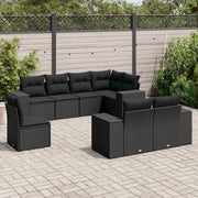 Loungeset 8-delig poly rattan zwart