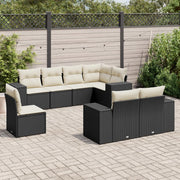 Loungeset 8-delig poly rattan zwart