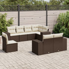 Loungeset 8-delig poly rattan bruin