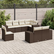 Loungeset 8-delig poly rattan bruin
