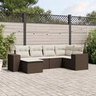 Loungeset 6-delig poly rattan bruin