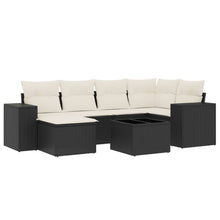 7-Delige Loungeset Met Kussens Poly Rattan Zwart