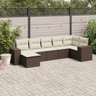 Loungeset 7-delig poly rattan bruin