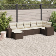Loungeset 7-delig poly rattan bruin