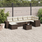 Loungeset 8-delig poly rattan bruin