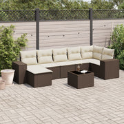 Loungeset 8-delig poly rattan bruin