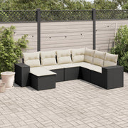Loungeset 7-delig poly rattan zwart