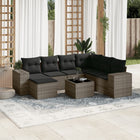 8-Delige Loungeset Met Kussens Poly Rattan Grijs