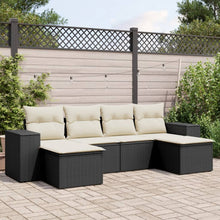 6-Delige Loungeset Met Kussens Poly Rattan Zwart