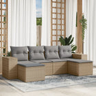 Loungeset 6-delig poly rattan beige