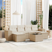 Loungeset 7-delig poly rattan beige