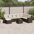 Loungeset 9-delig poly rattan bruin