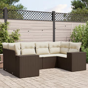 Loungeset 6-delig poly rattan bruin