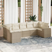 Loungeset 7-delig poly rattan beige