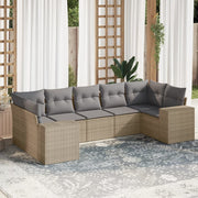 Loungeset 7-delig poly rattan beige