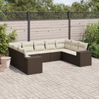 Loungeset 9-delig poly rattan bruin