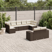Loungeset 9-delig poly rattan bruin