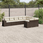 Loungeset 9-delig poly rattan bruin