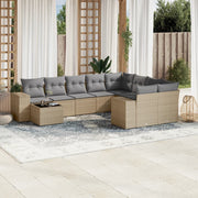 Loungeset 10-delig poly rattan beige
