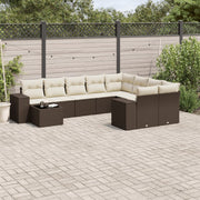 Loungeset 10-delig poly rattan bruin