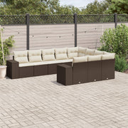 Loungeset 10-delig poly rattan bruin